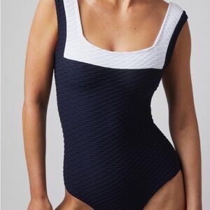 PAULA SWORDFISH ONE PIECE SWIMSUIT Medium Navy Blue White